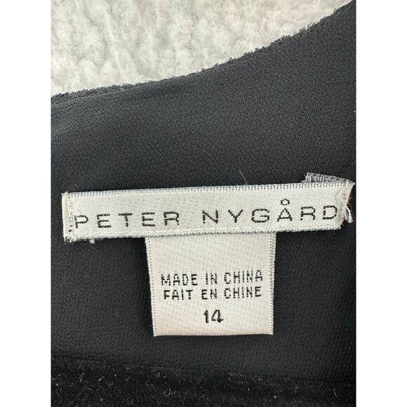 Peter Nygard Black Velour Butterfly Blouse - Size 14 - Picture 3 of 6